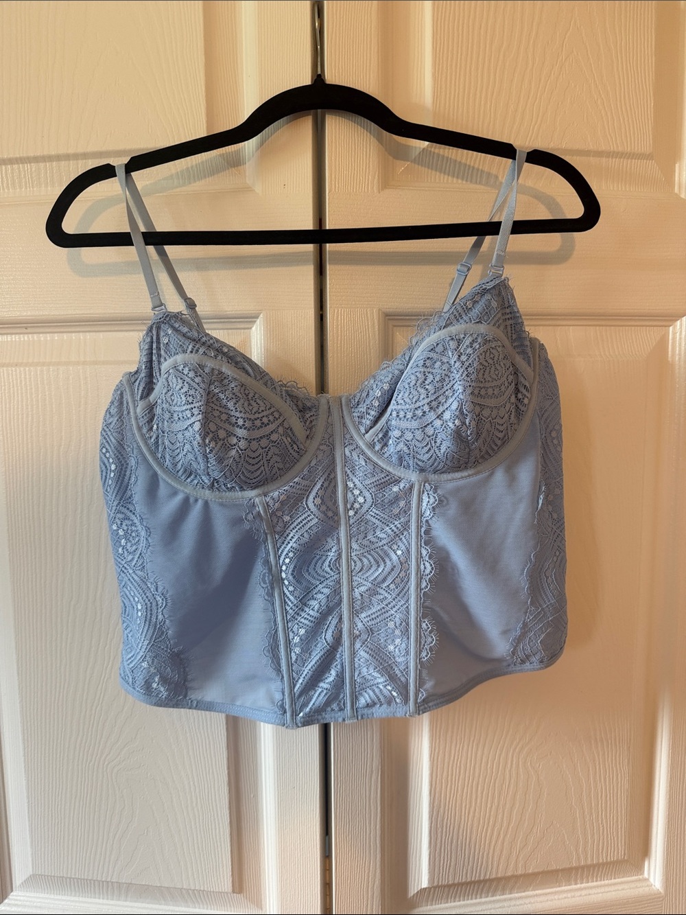 Garage Light Blue Lace Bustier Bralette